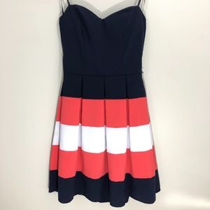 B.‎ Darlin Strapless Navy Pink Dress